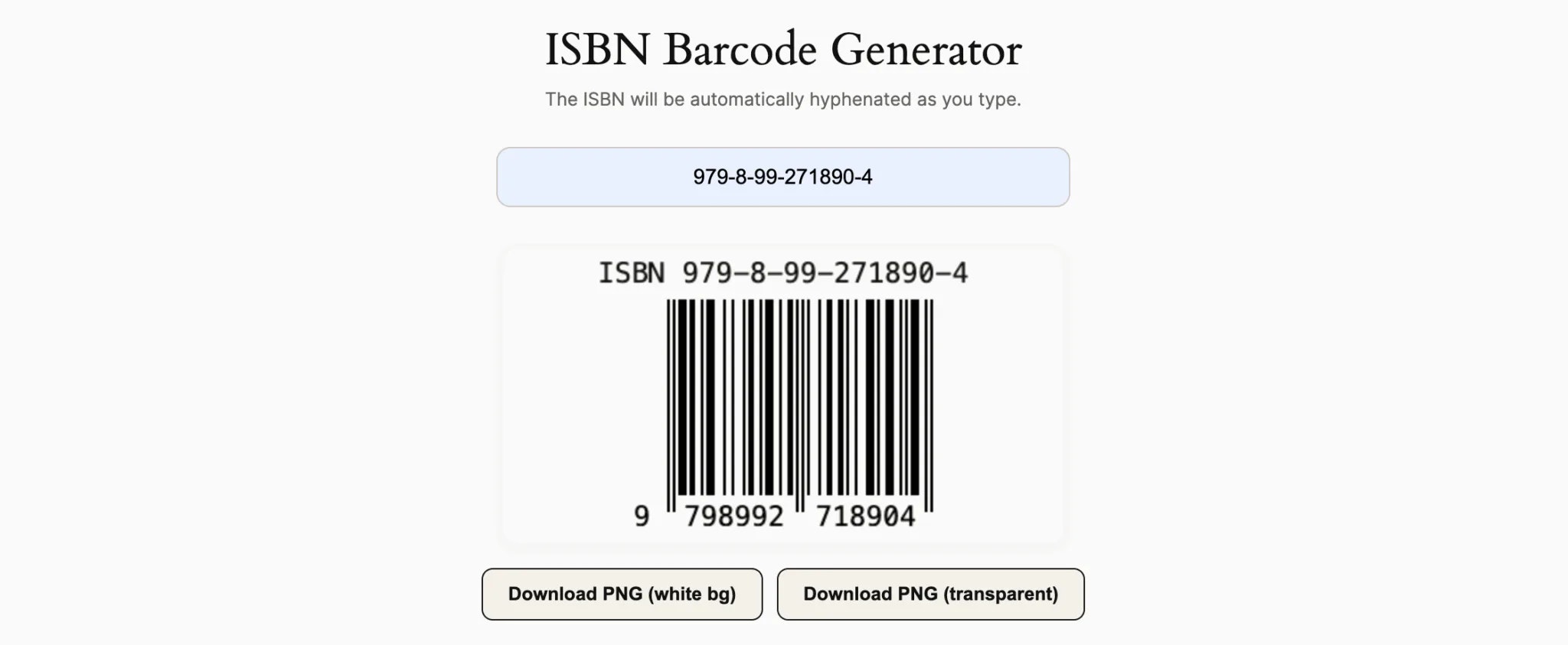 ISBN Barcode Generator - Screenshot 2 showing product features and functionality