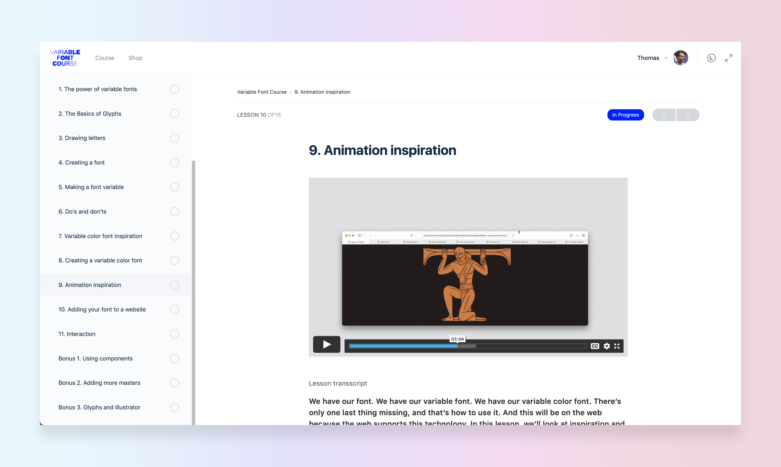 Variable Font Course gallery image