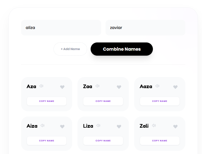 Name Combiner - Main product screenshot demonstrating key features and user interface