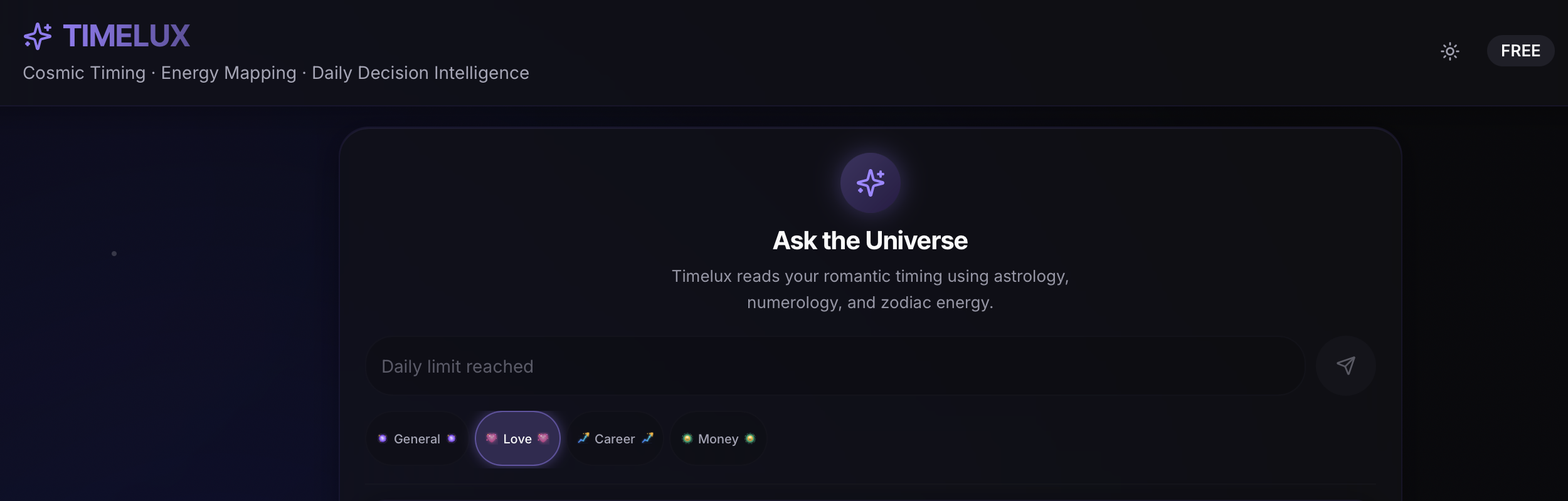 Timelux.life - Screenshot 2 showing product features and functionality