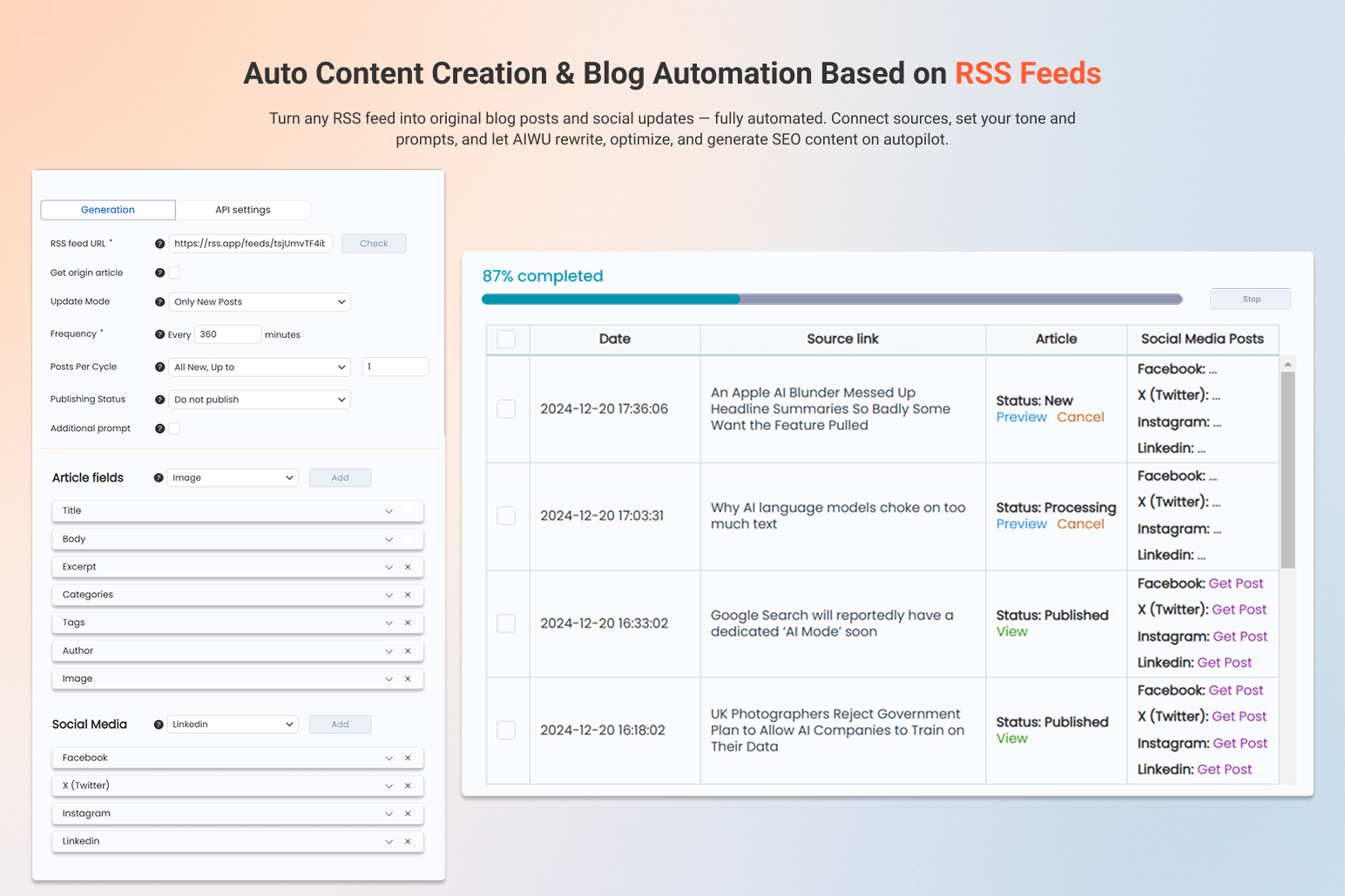 AIWU – WordPress AI Automation Plugin gallery image