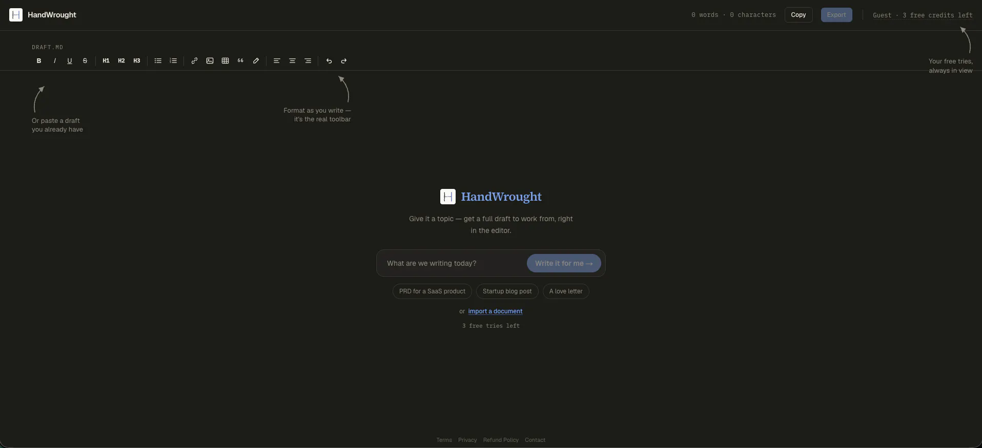 HandWrought screenshot