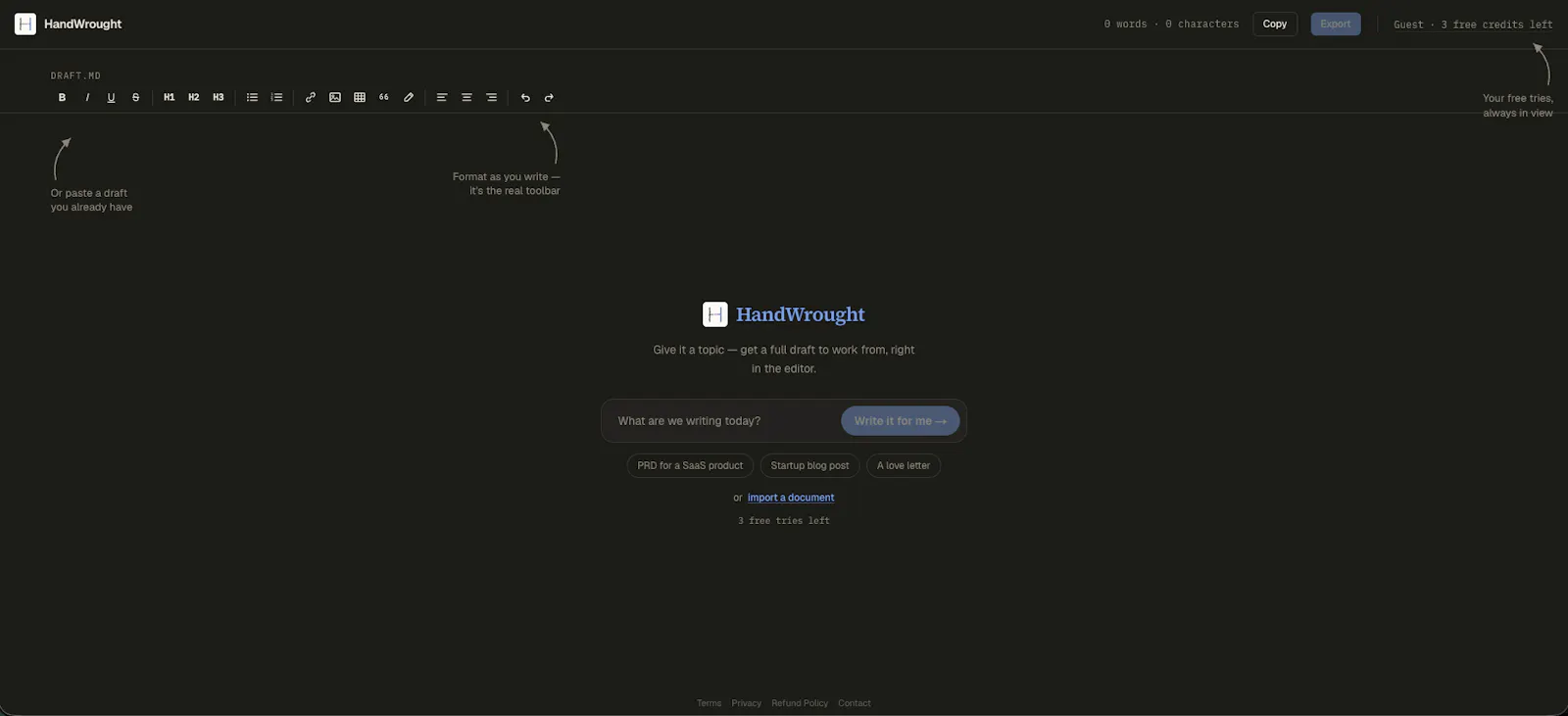 HandWrought screenshot 2