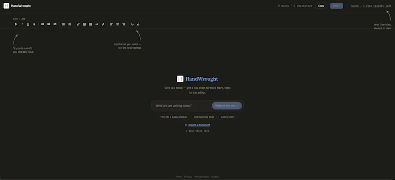 HandWrought screenshot 2