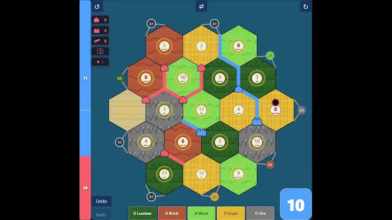 Hexfish, lightning fast online Catan screenshot 1 (video preview)