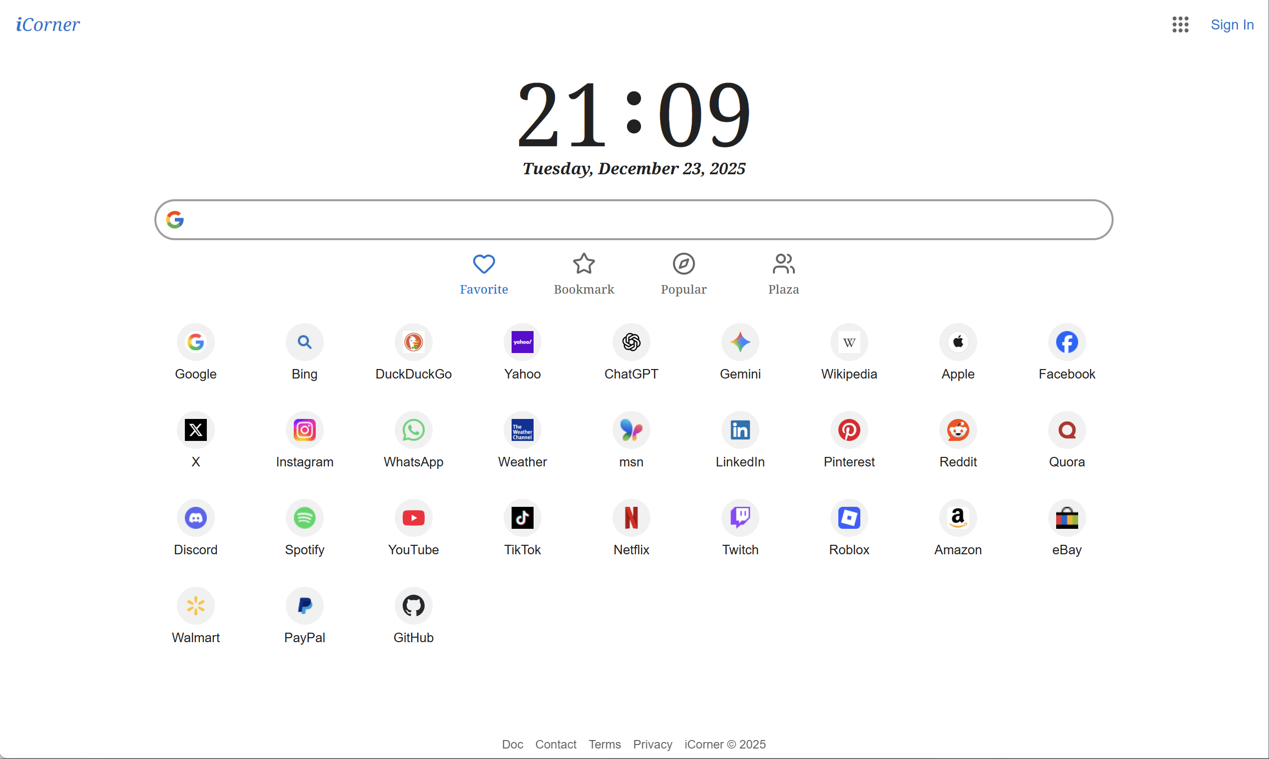 iCorner - Main product screenshot demonstrating key features and user interface