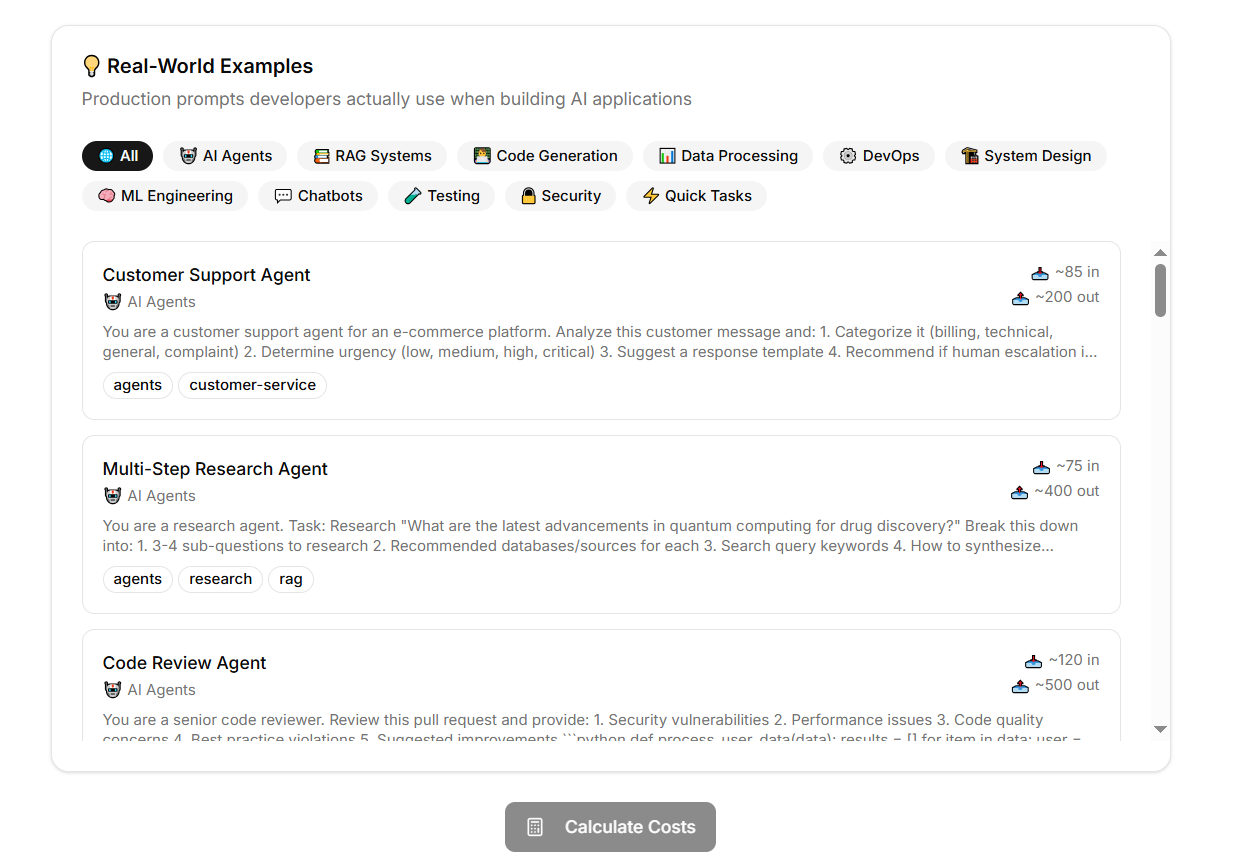 AI Cost Calculator gallery image