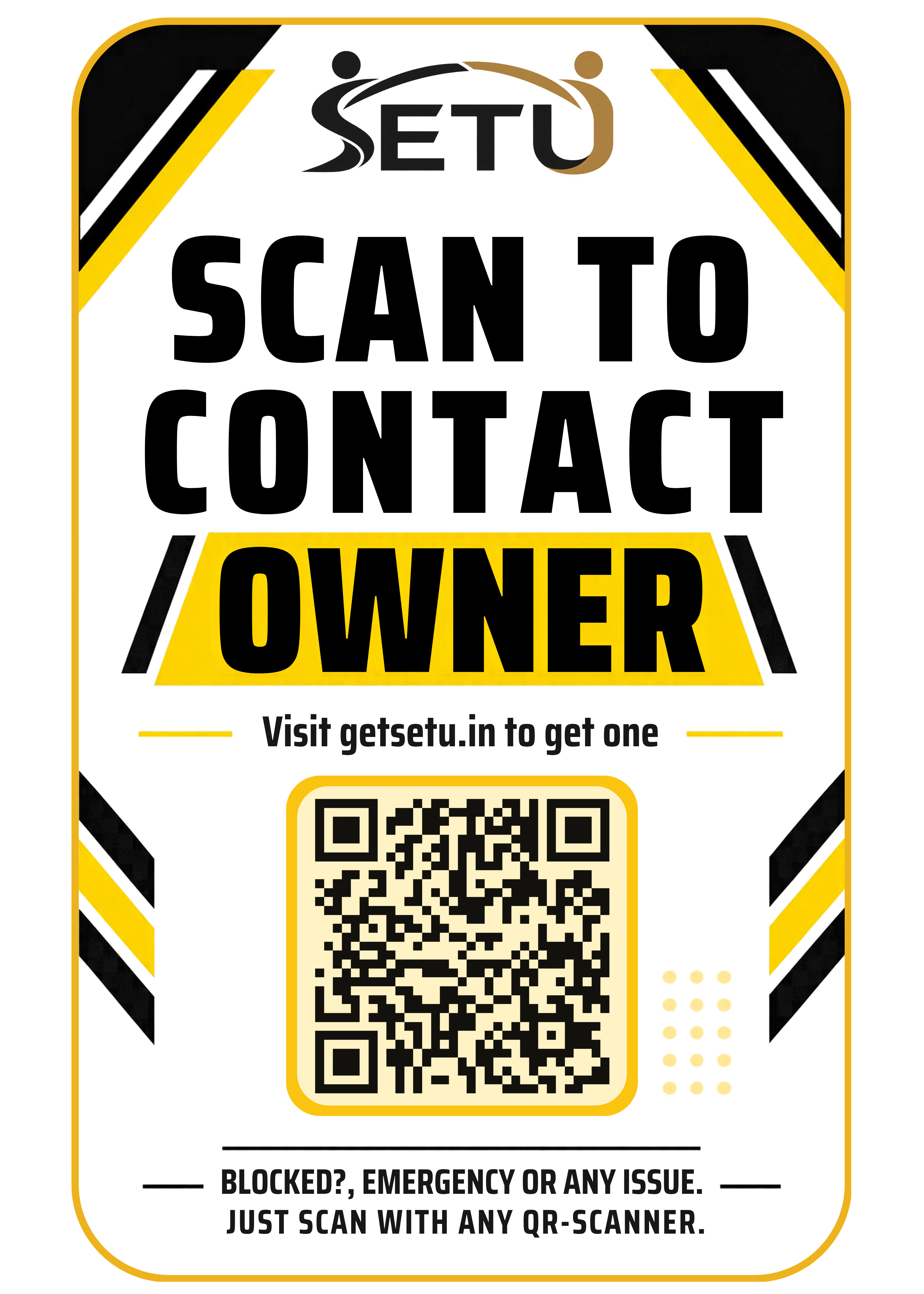 Smart Vehicle Qr Tag - SETU  gallery image