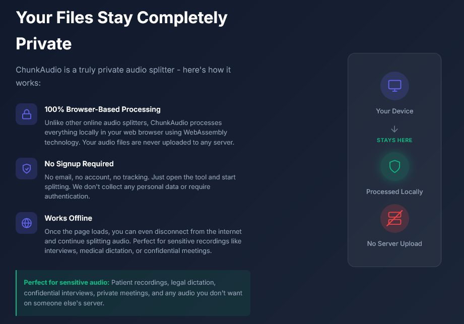 ChunkAudio - Screenshot 3 showing product features and functionality