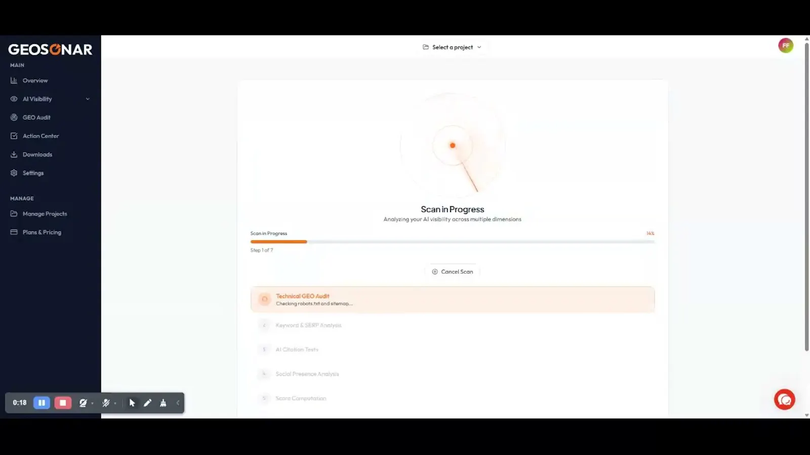GeoSonar screenshot 1 (video preview)
