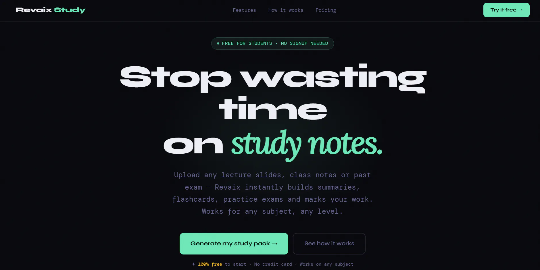 Revaix Study Tool 제품 배너