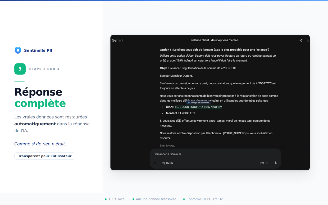Sentinelle PII - Screenshot 4 showing product features and functionality