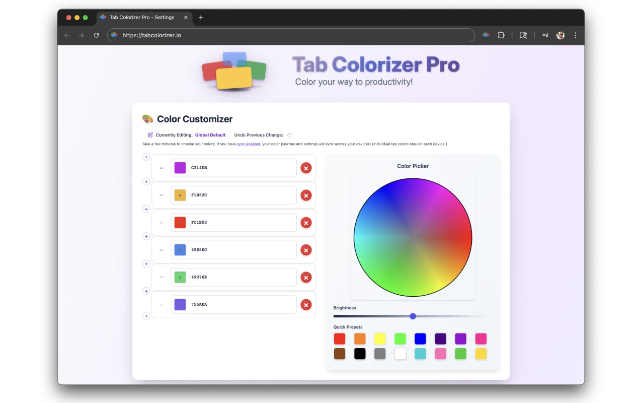 Tab Colorizer Pro - Screenshot 3 showing product features and functionality