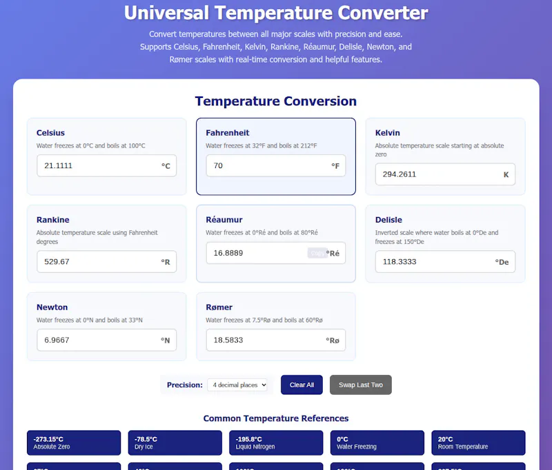 Universal Temperature Converter screenshot 1
