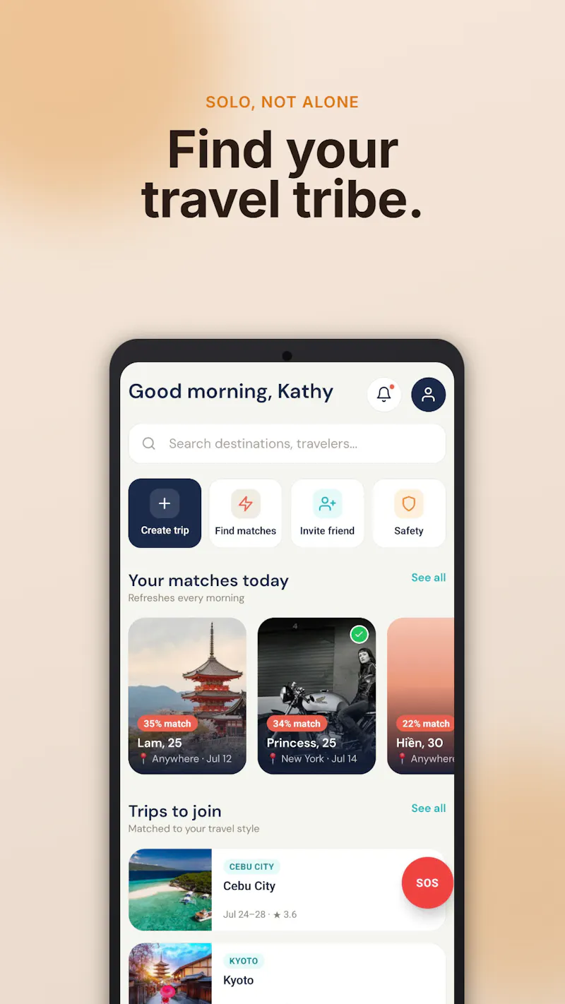 Wanderly — Find Travel Tribe screenshot 1