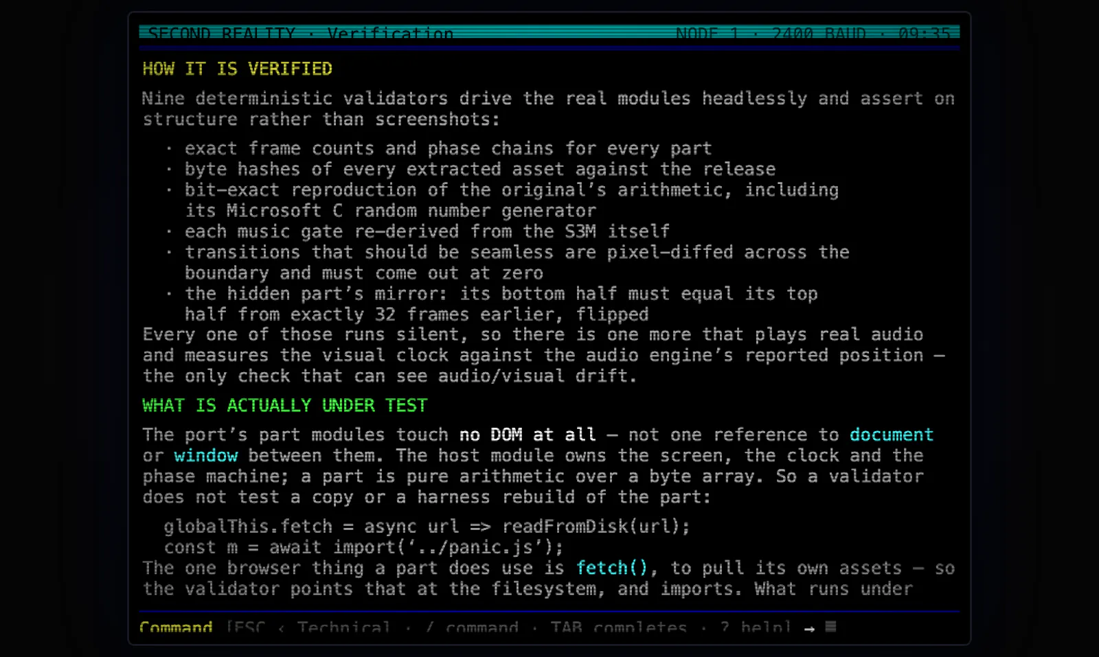 Second Reality (1993) in your browser screenshot 9