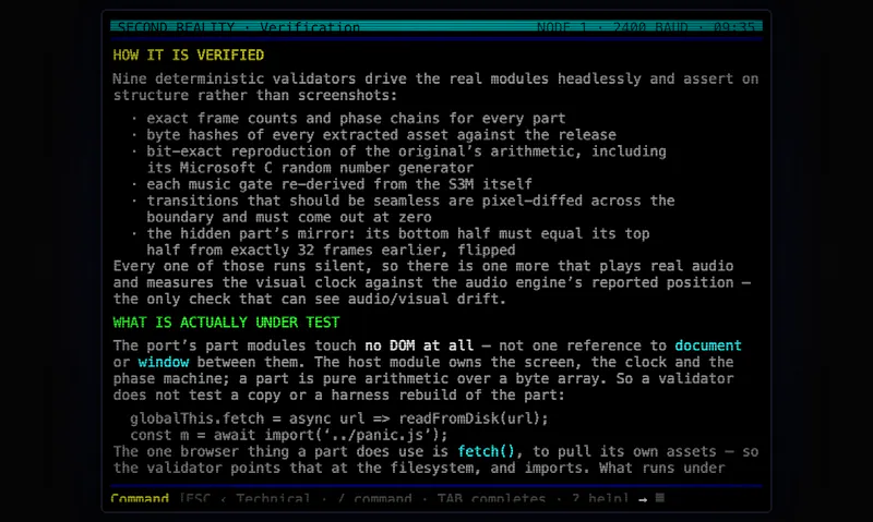 Second Reality (1993) in your browser screenshot 9