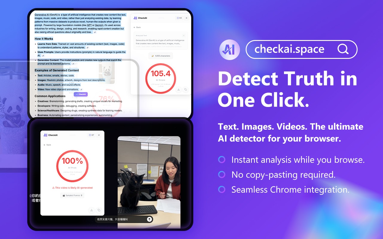 CheckAI - Main product screenshot demonstrating key features and user interface