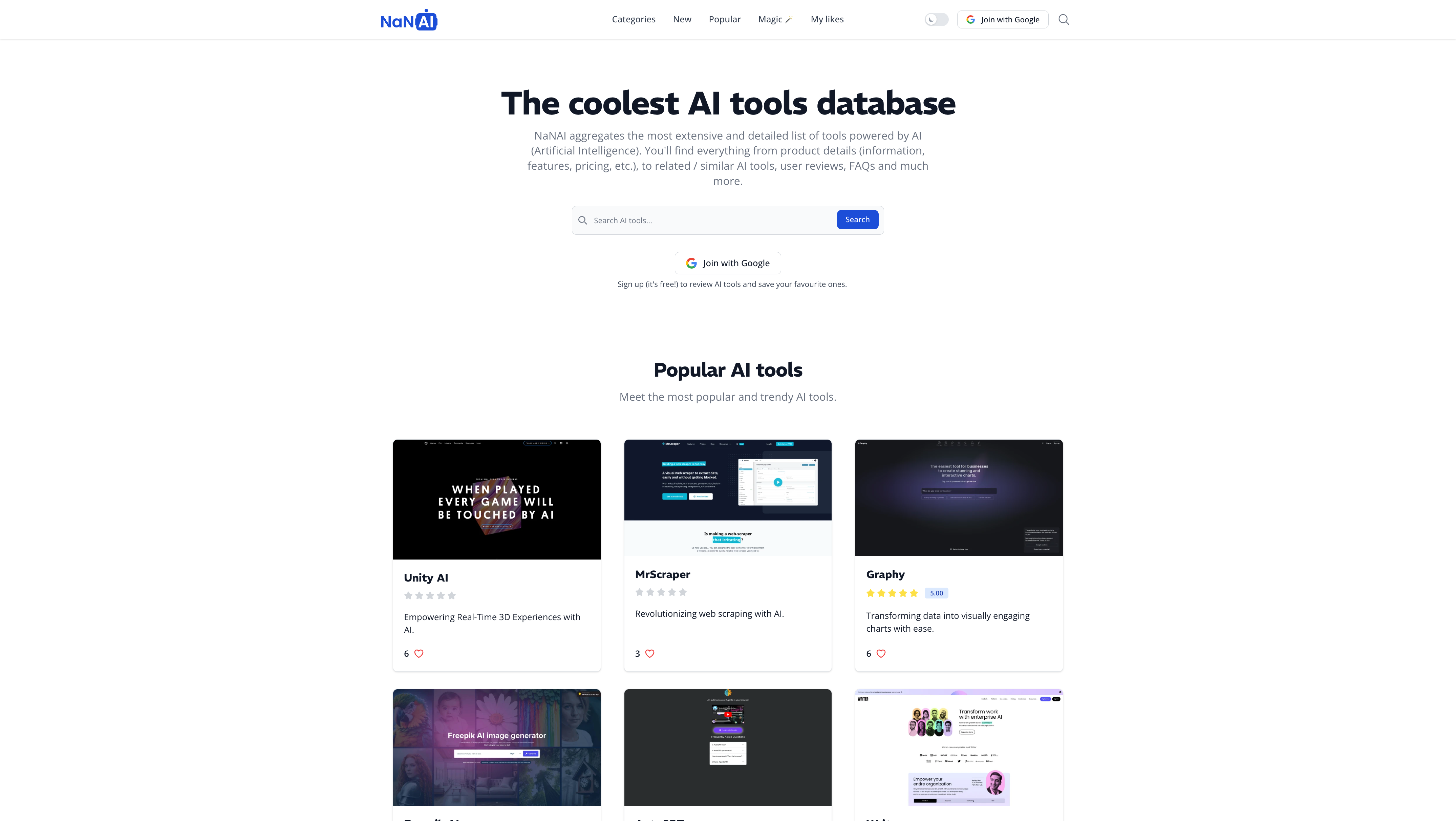 startuptile NaNAI-The coolest AI tools database with AI voice search