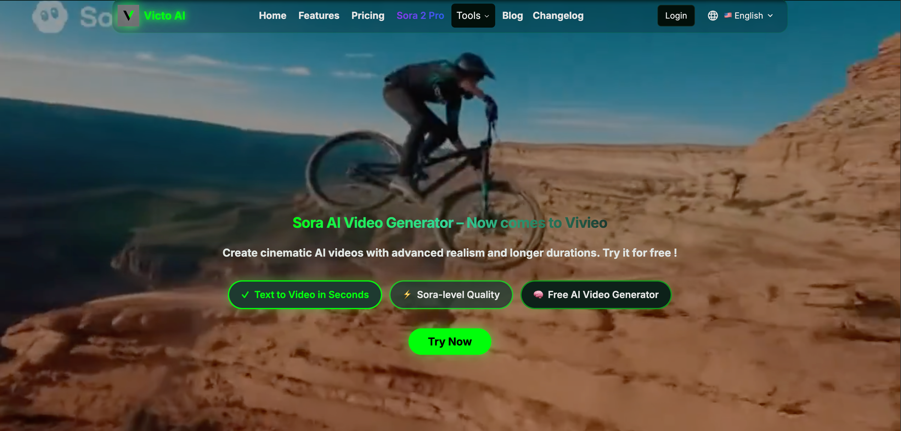 Victo AI-Sora 2 AI Video Generator - Main screenshot showing features and interface