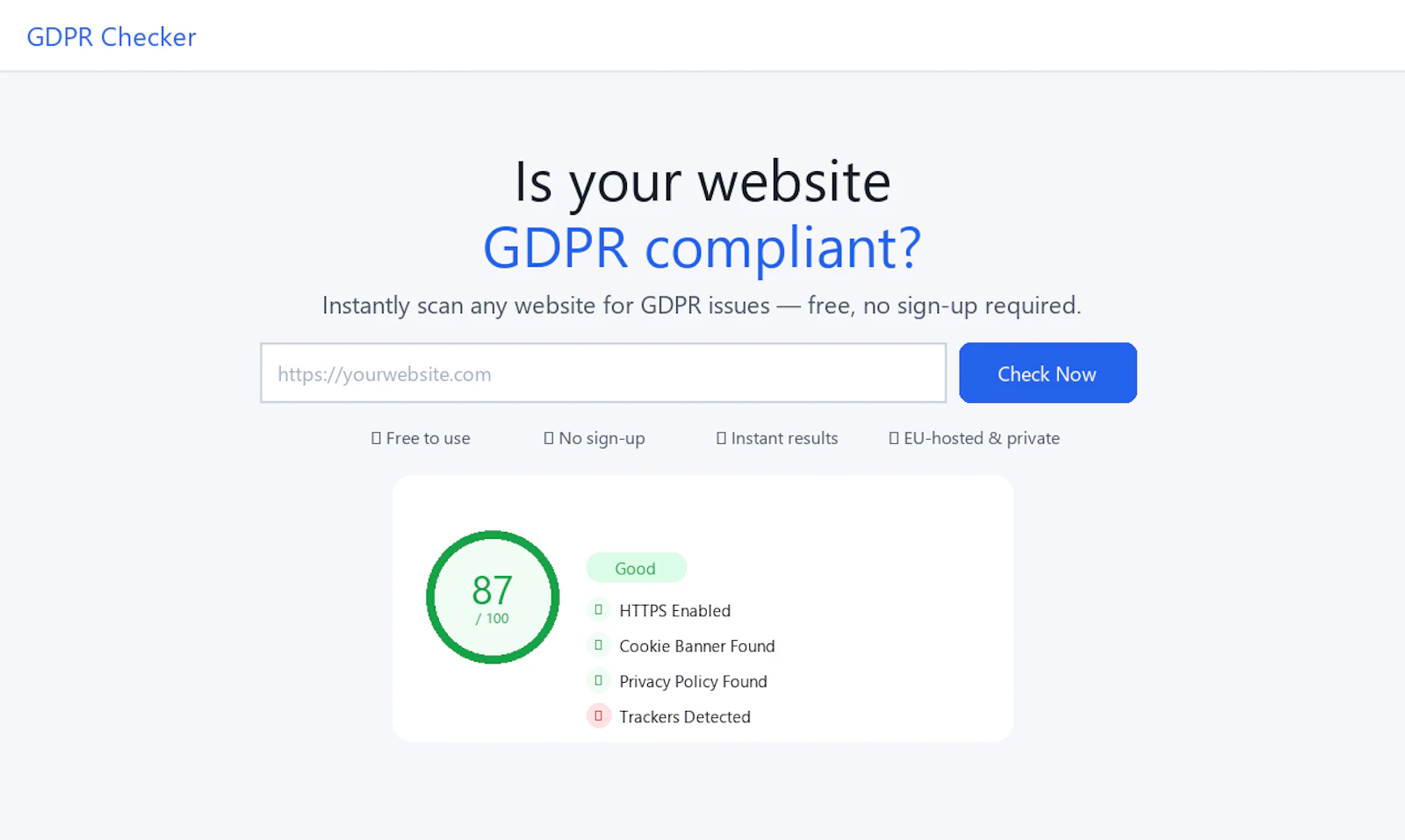 GDPR Checker screenshot 1