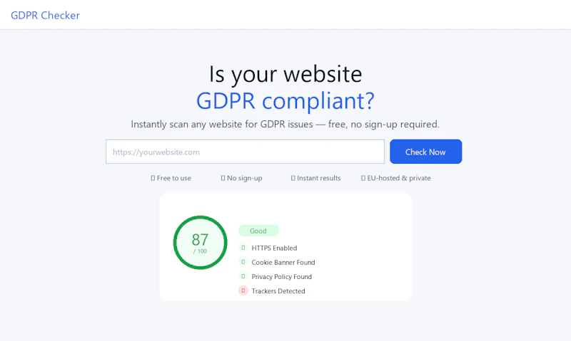 GDPR Checker screenshot 1