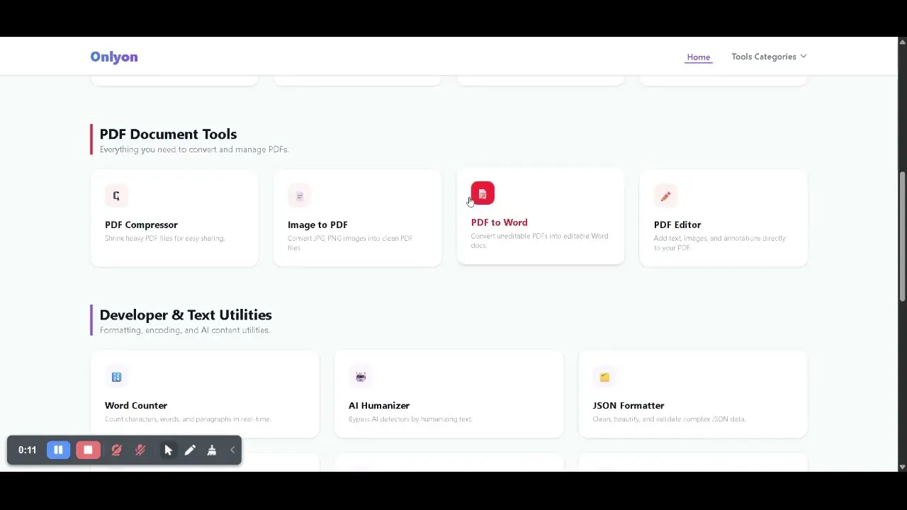 OnlyOn: Free AI & PDF Toolkit gallery image