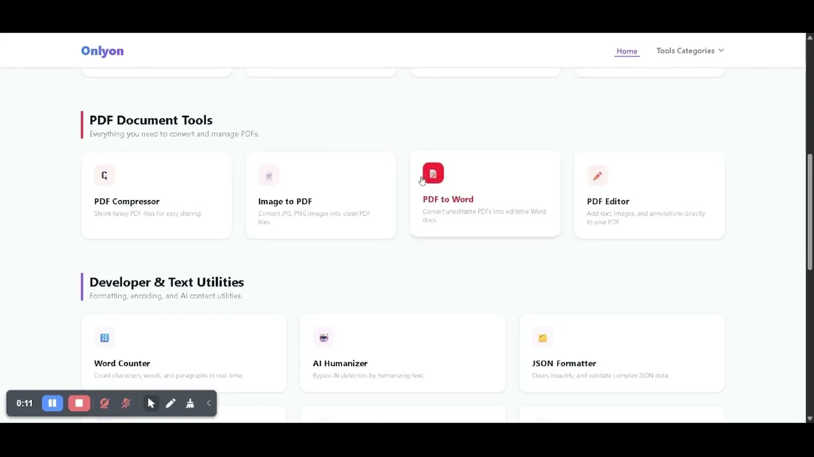 OnlyOn: Free AI & PDF Toolkit screenshot 1 (video preview)