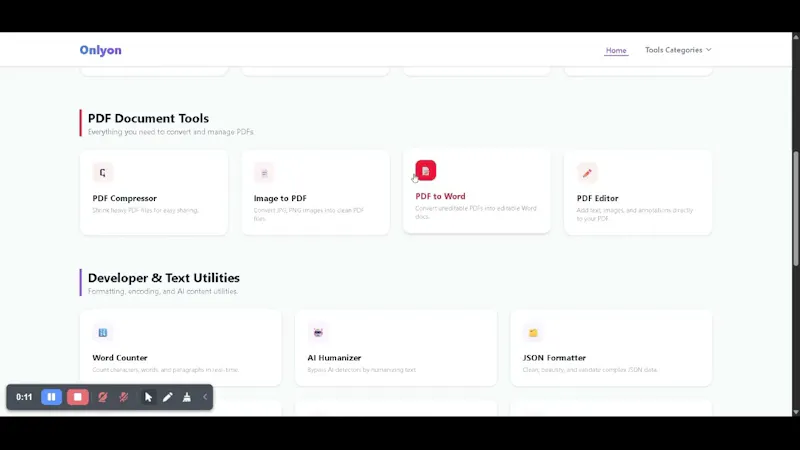 OnlyOn: Free AI & PDF Toolkit screenshot 1 (video preview)