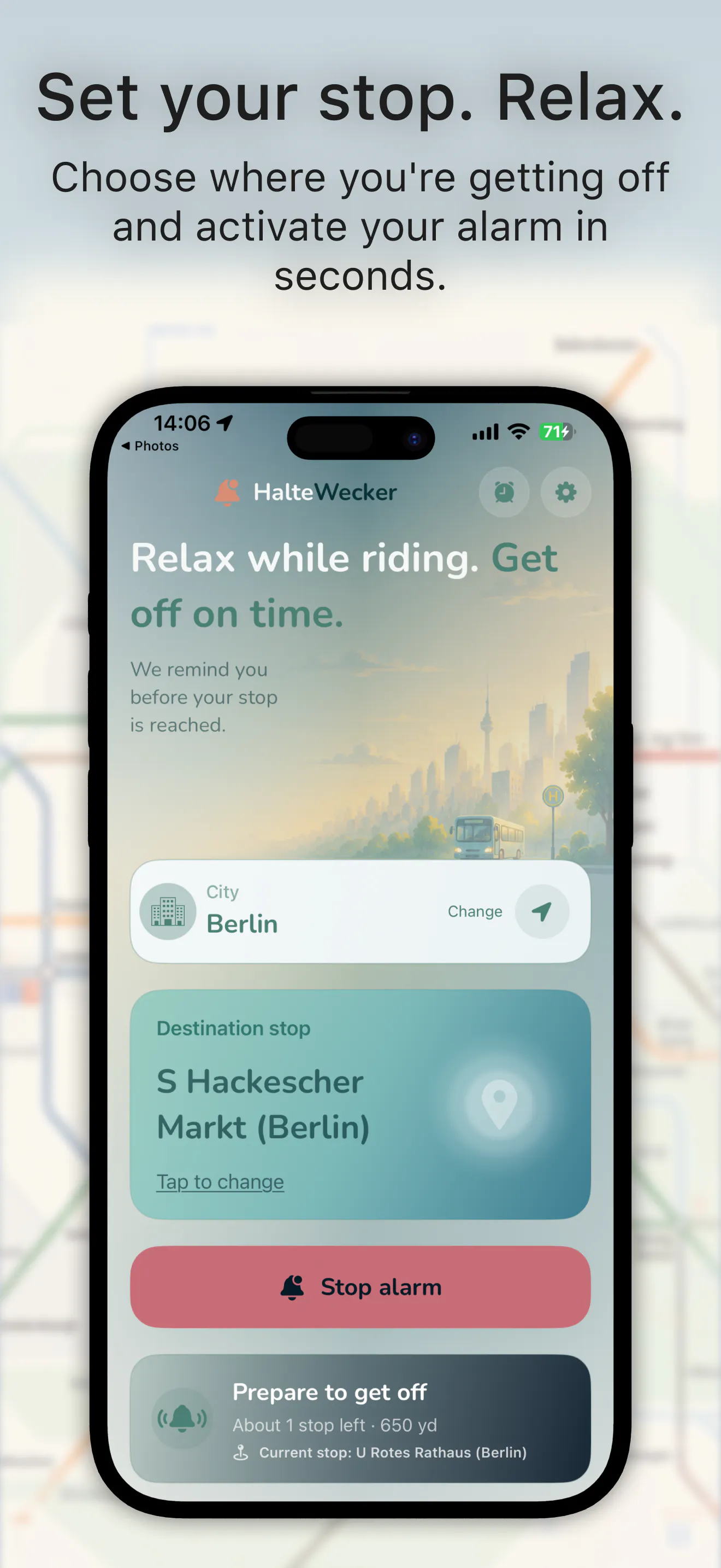 HalteWecker (Transit Alarm) screenshot 2