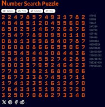 Free Online Number Search Puzzle Game gallery image
