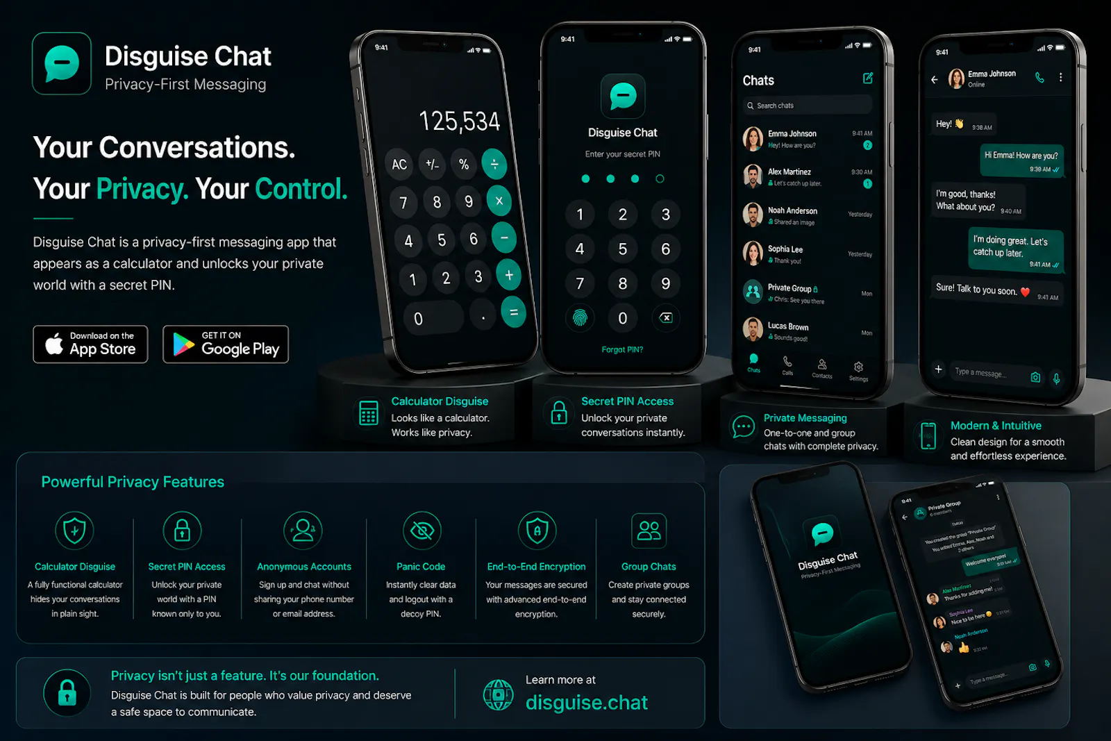 Disguise Chat — Secret Messenger App screenshot 1