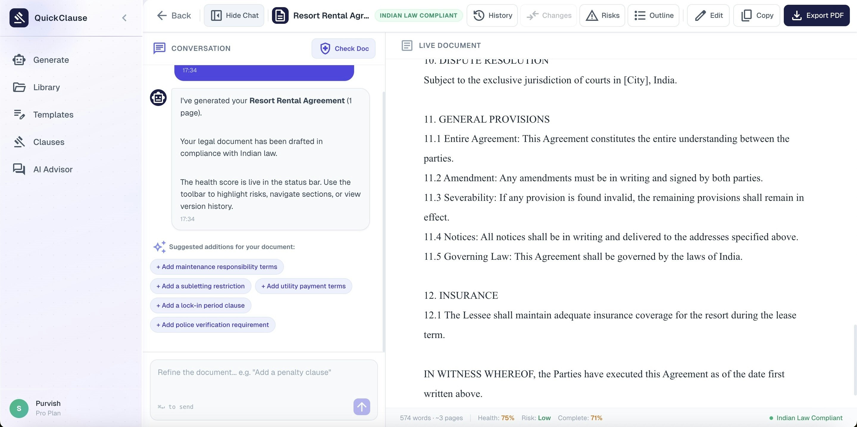 QuickClause - Screenshot 2 showing product features and functionality