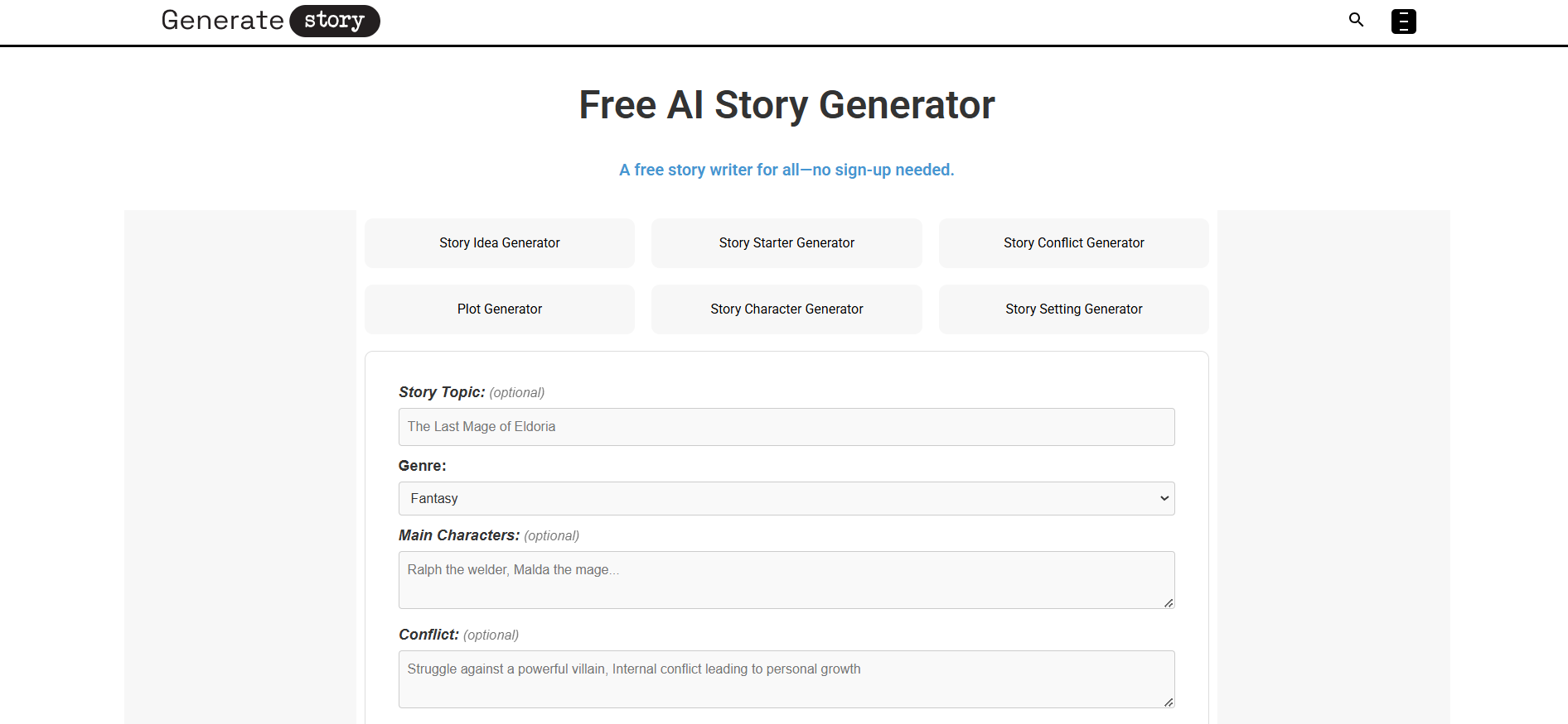 Generatestory.io - この無料のAIストーリージェネレーターでユニークなストーリーを作成しますメディア1