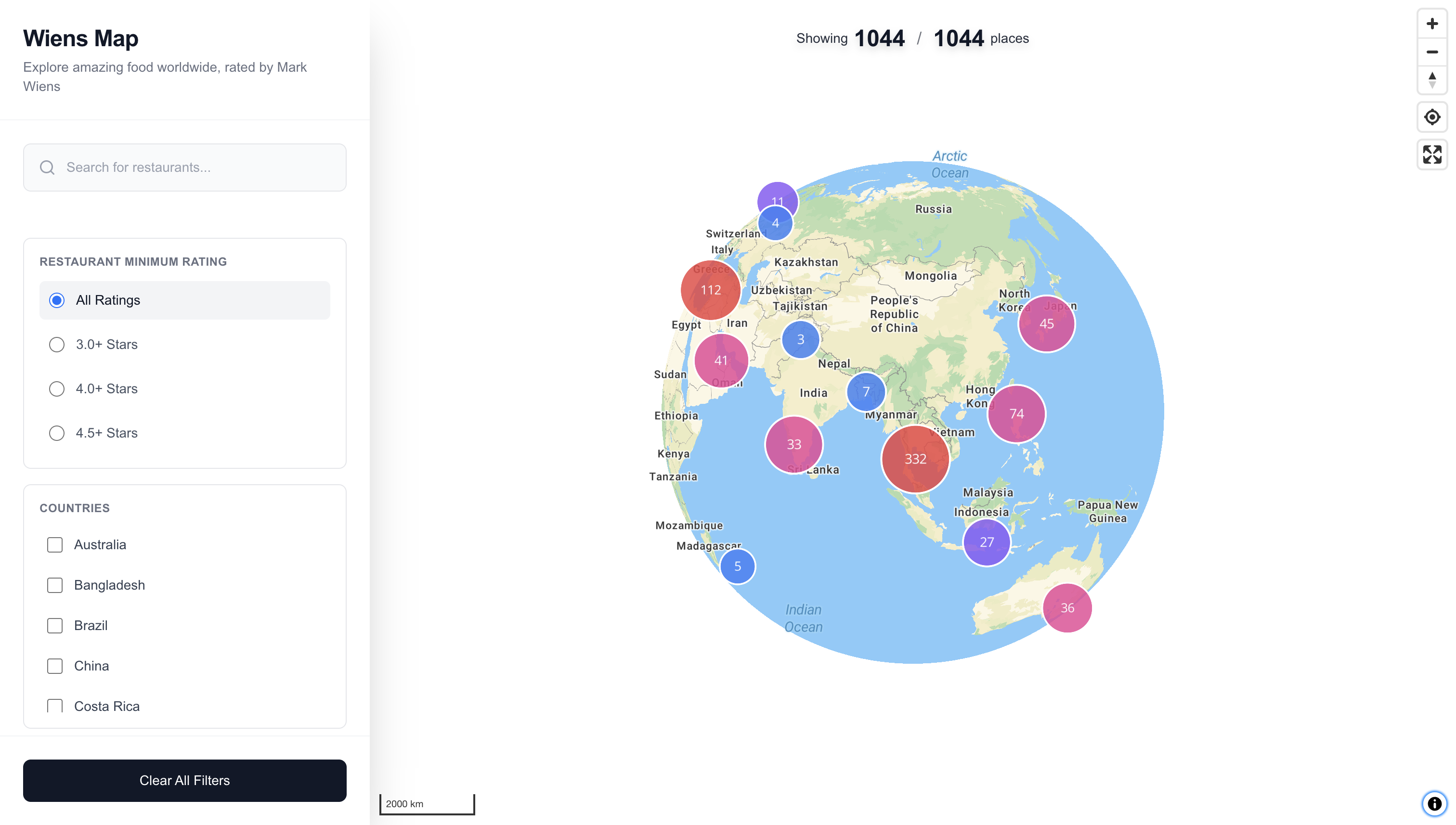 Mark Wiens Map - Main product screenshot demonstrating key features and user interface