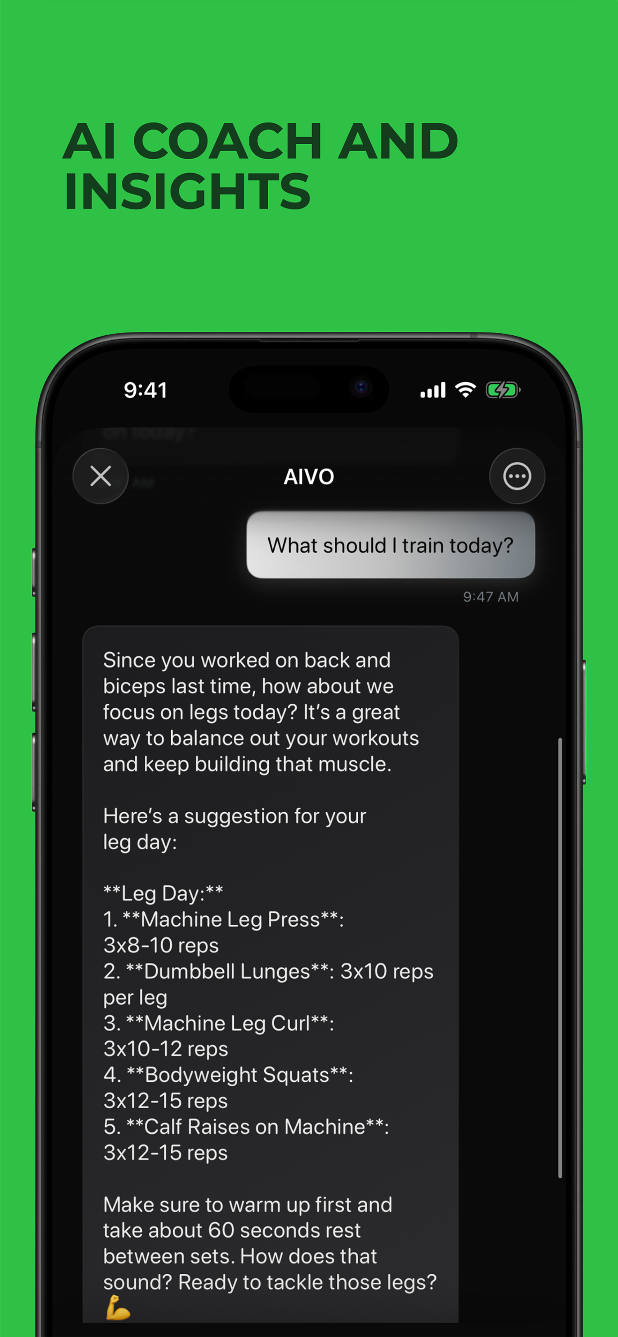 AIVO Fitness - Screenshot 3 showing product features and functionality