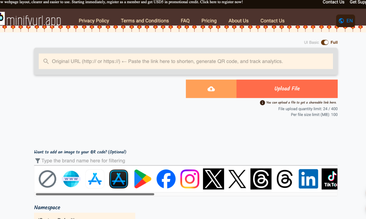 MinifyURL - Main product screenshot demonstrating key features and user interface