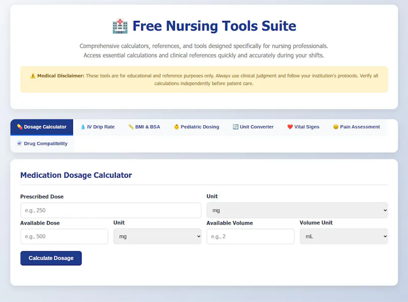 Nursing Tool Suite screenshot 1