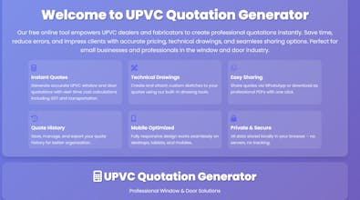 Instant Pricing Tool for UPVC Windows gallery image