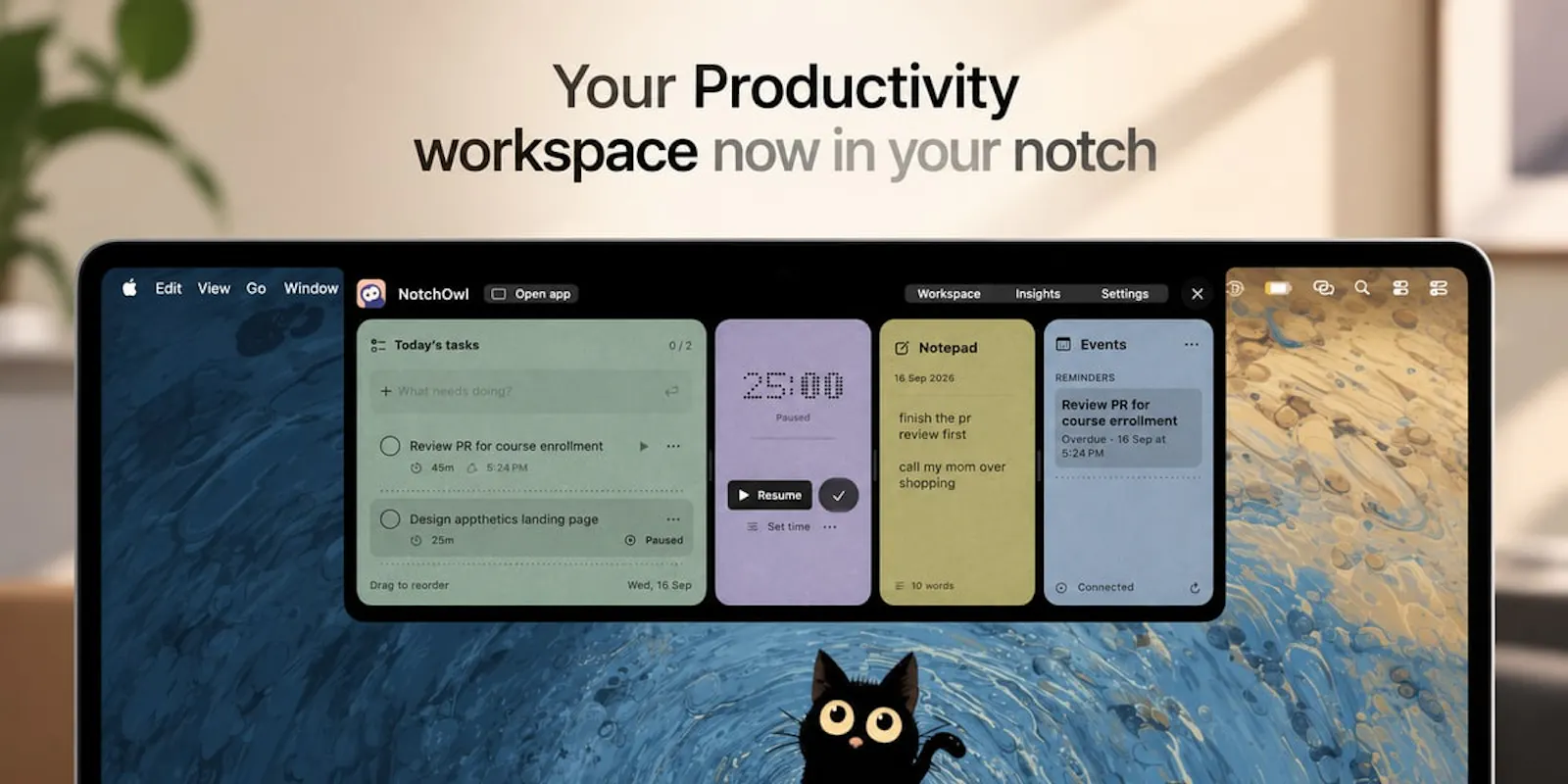 NotchOwl screenshot 1