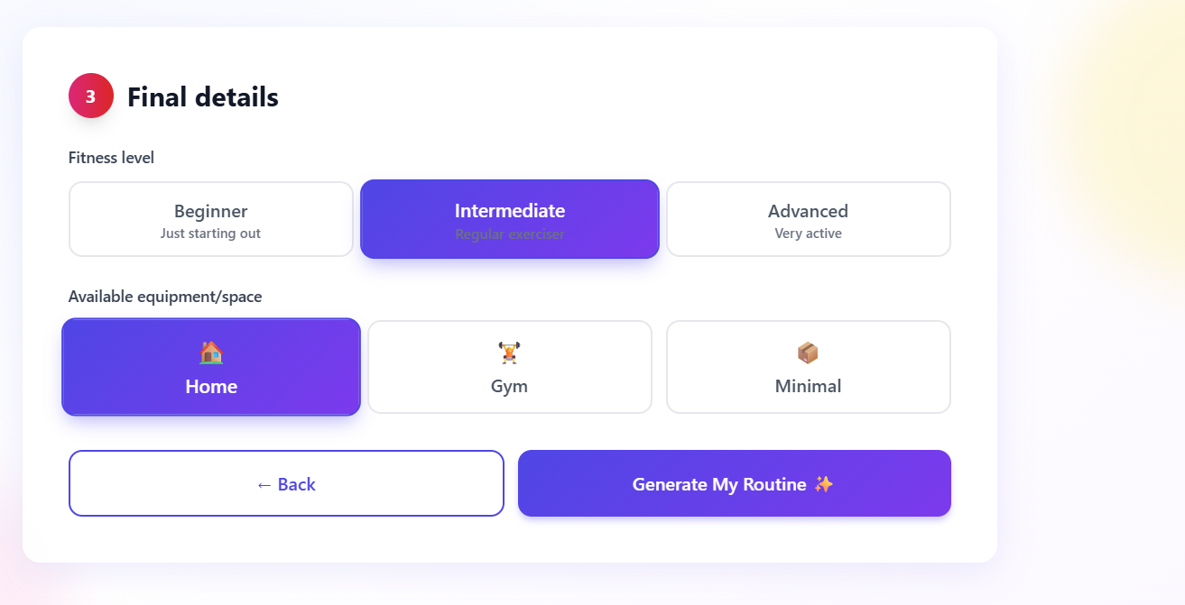 Morning Routine Generator - Main product screenshot demonstrating key features and user interface