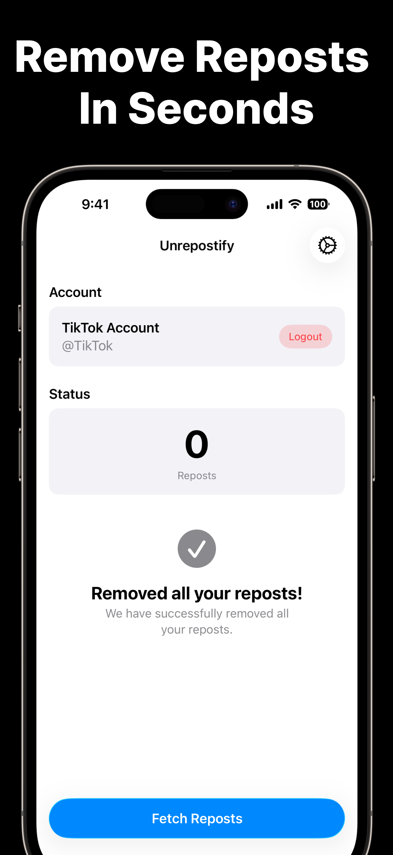 Remove TikTok Reposts - Unrepostify gallery image
