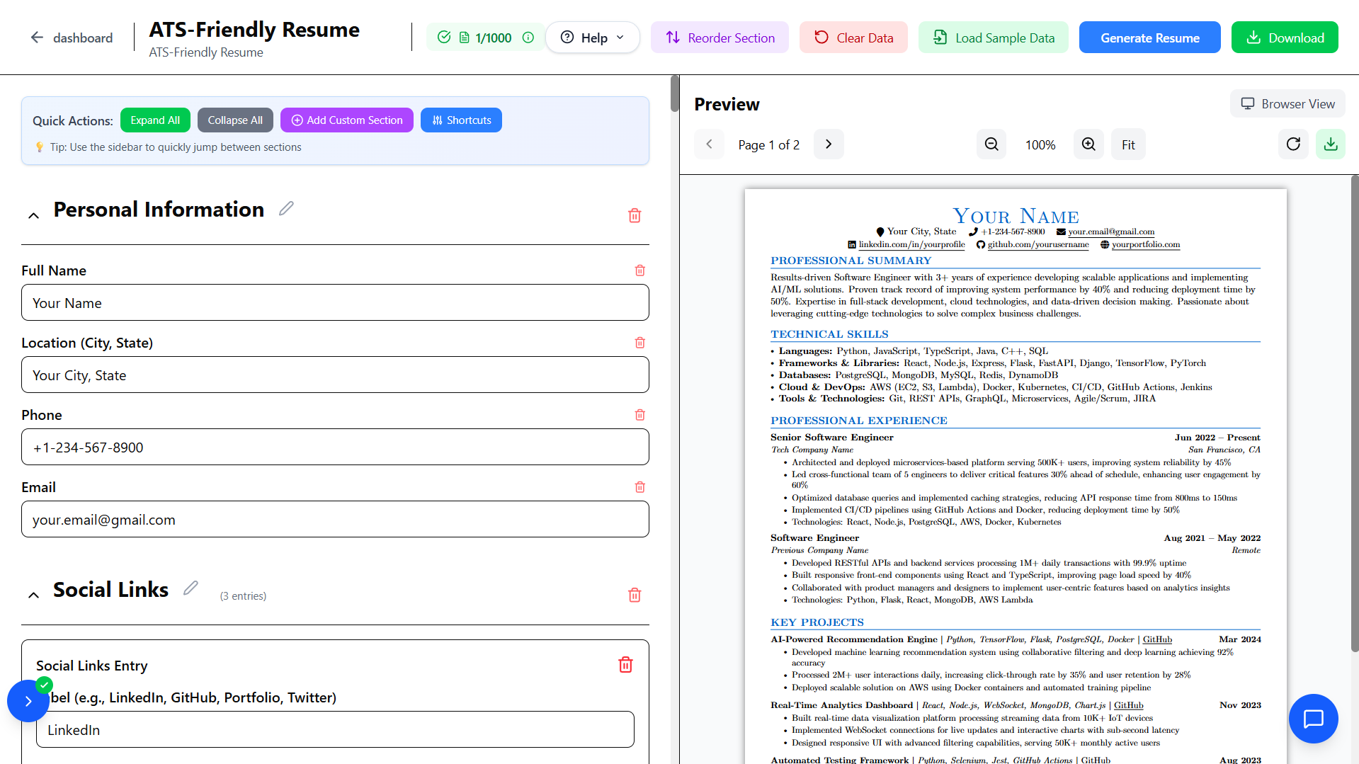 Easy LaTeX Resume gallery image