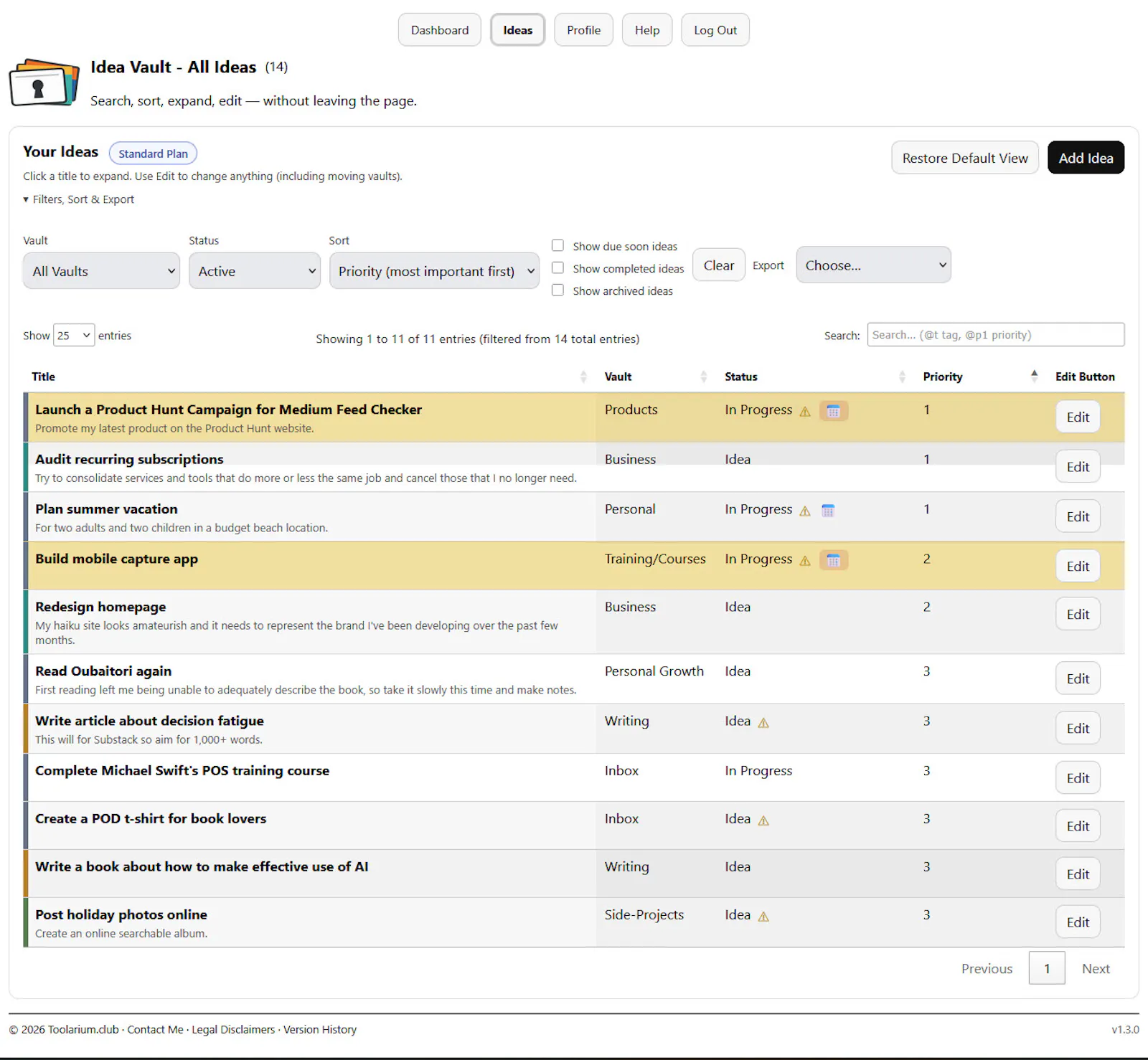 Idea Vault screenshot 3