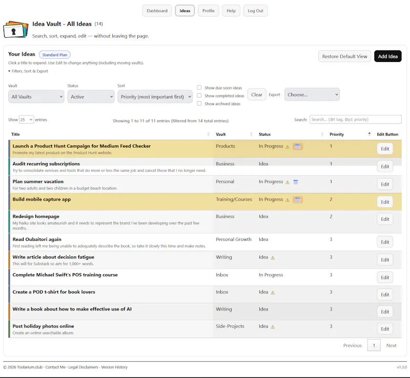 Idea Vault screenshot 3