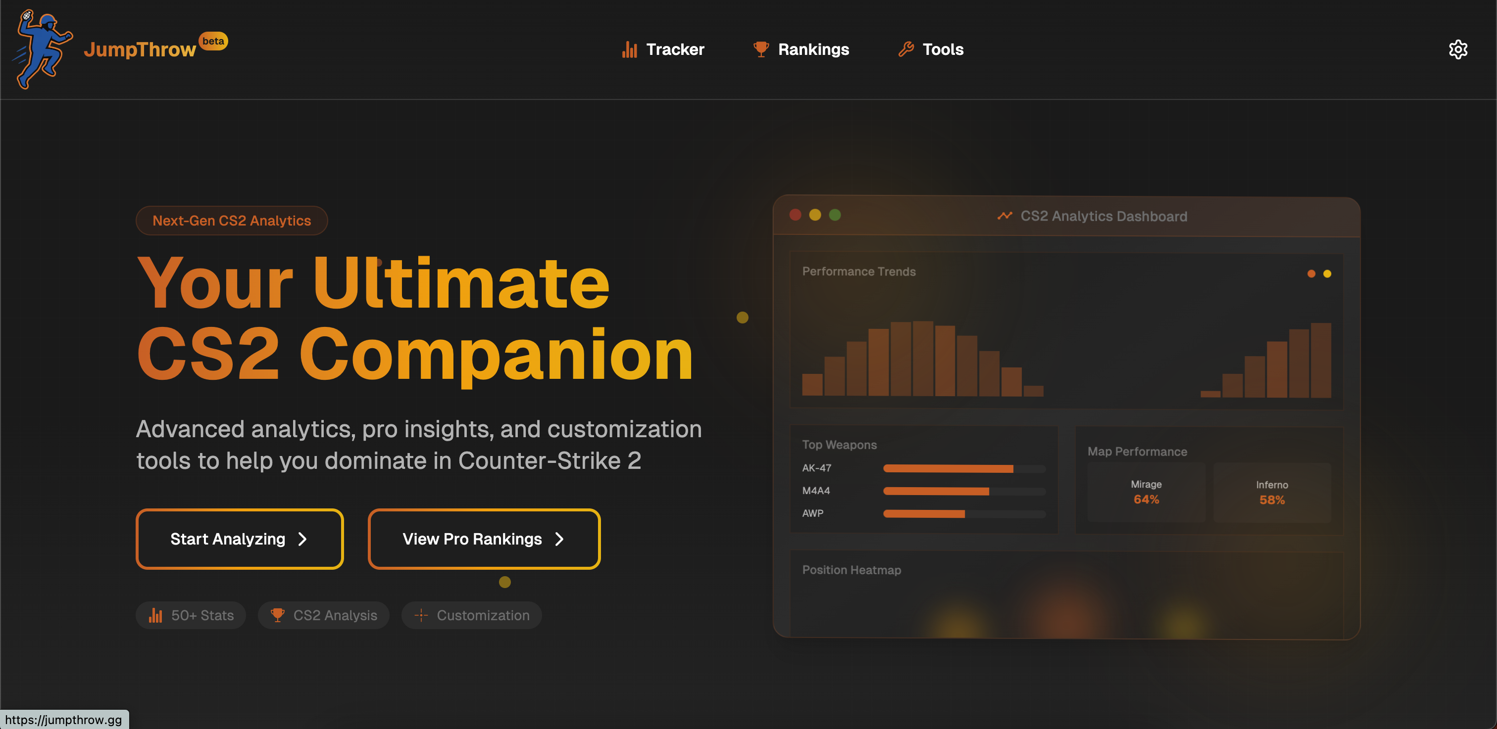 JumpThrow | Your Ultimate CS2 Companion - Track & Analyse CS2 matches. View CS2 Skins. Counter-Strike media 1