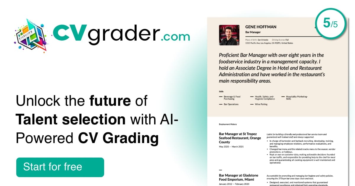 CVGrader.com - GPT AI CV ग्रेडिंग का उपयोग करके आप व्यवसाय के लिए प्रतिभा चयन मीडिया 2