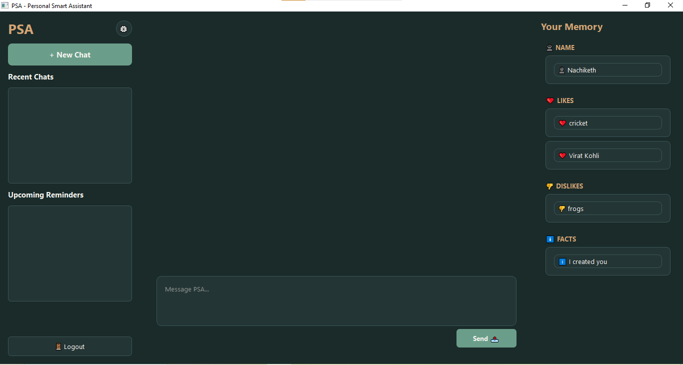 PSA - Personal Smart Assistant - Screenshot 2 showing product features and functionality