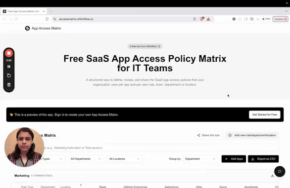 App Access Matrix by Stitchflow gallery image