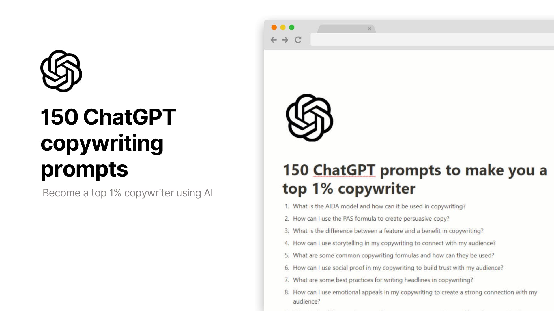 150 ChatGPT Copywriting Prompt Bundle media 1